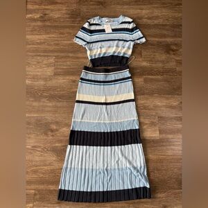 Striped Blue and Black Knit Dress